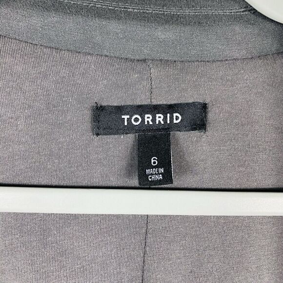 Torrid Plus Size 6X Knit Jersey Blazer Gray Business Work Career - Picture 4 of 6